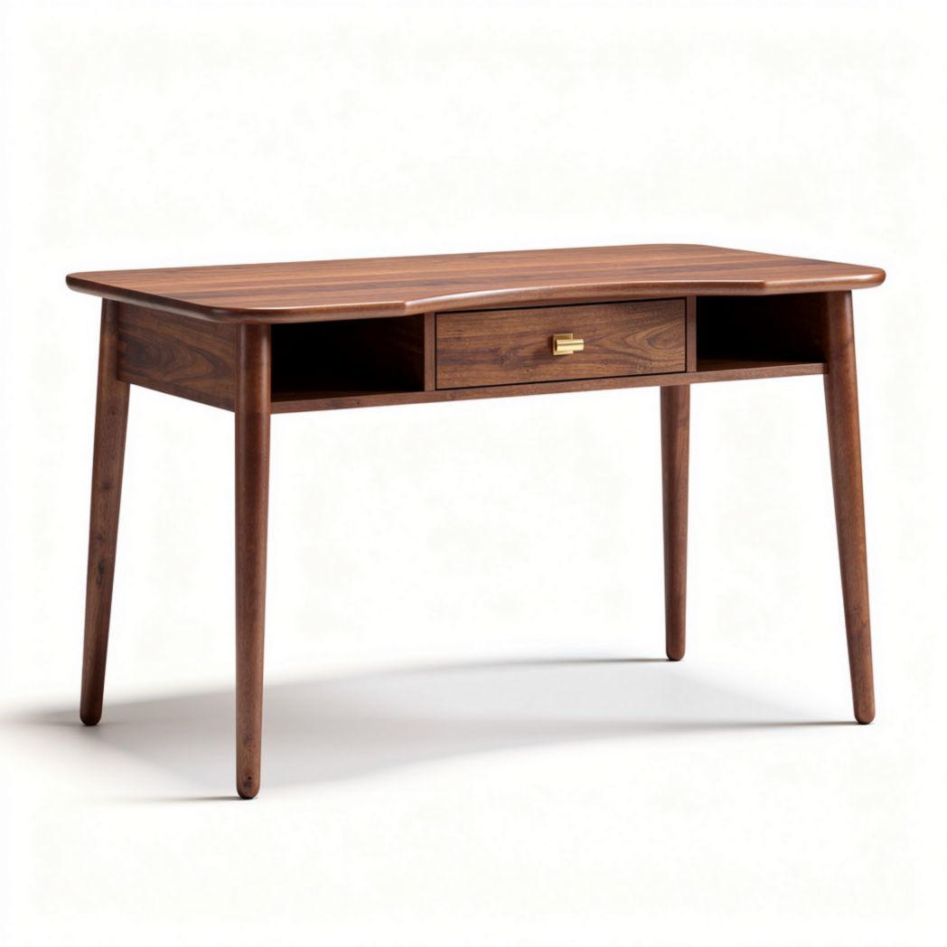 houten bureau met lade van walnotenhout afmetingen 120 x 60 x 75cm