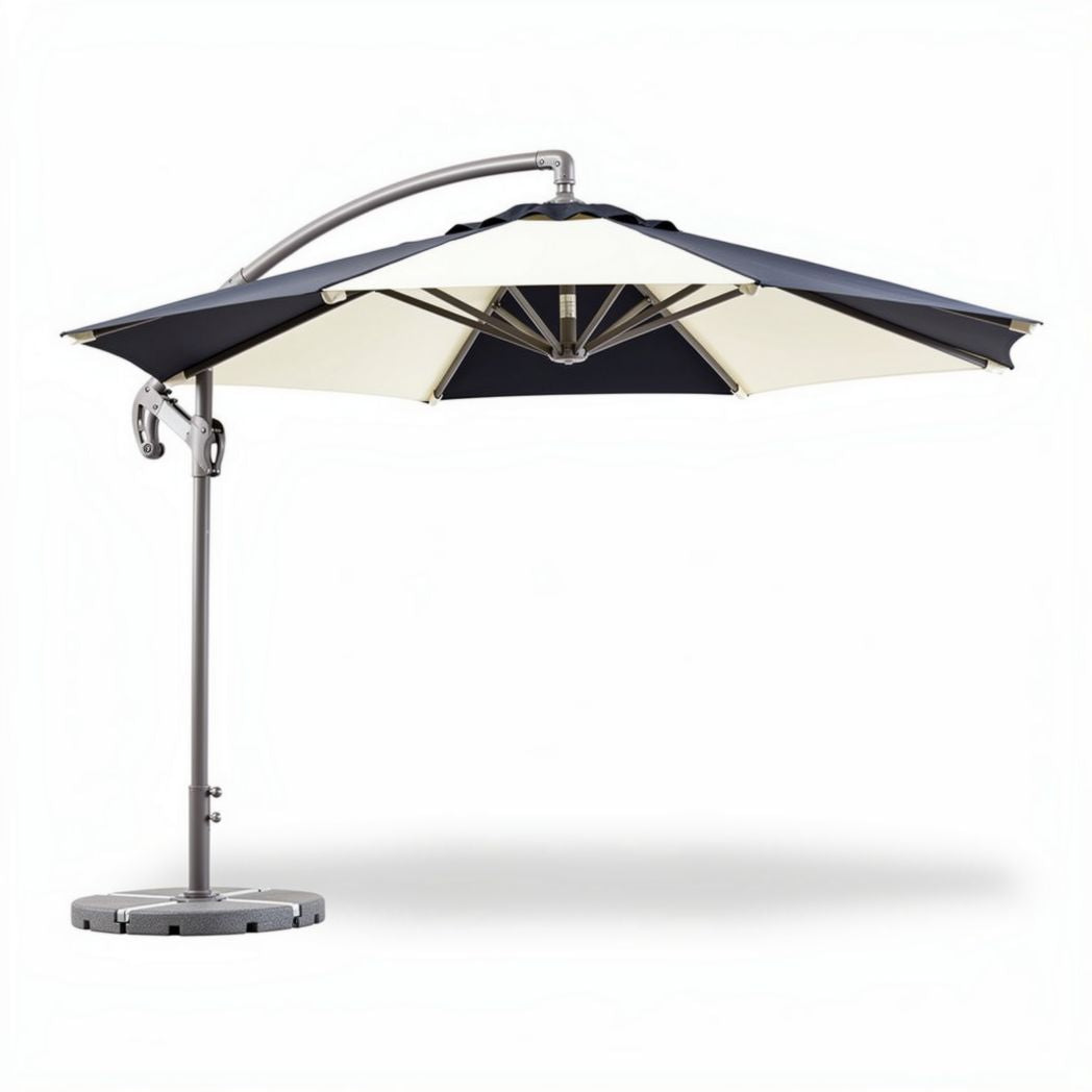 Zwenkbare parasol met antraciet en crème kleur 250 x 250 x 260cm